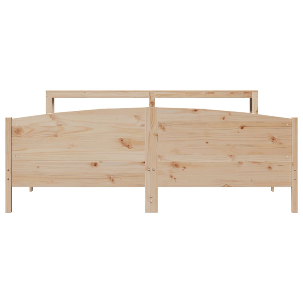 vidaXL Bed Frame without Mattress 180x200 cm Super King Solid Wood Pine 4