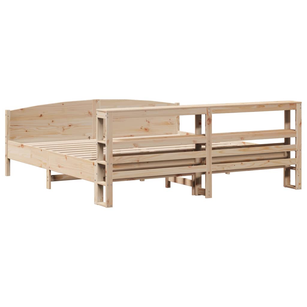 vidaXL Bed Frame without Mattress 180x200 cm Super King Solid Wood Pine 6