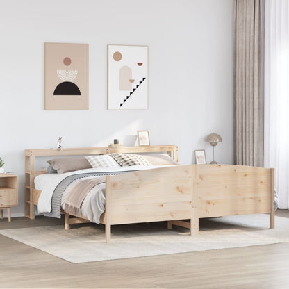 vidaXL Bed Frame without Mattress 180x200 cm Super King Solid Wood Pine 1