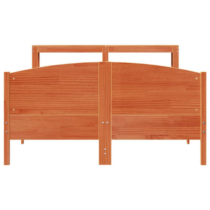 vidaXL Bed Frame without Mattress Wax Brown 140x200 cm Solid Wood Pine 4