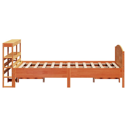 vidaXL Bed Frame without Mattress Wax Brown 140x200 cm Solid Wood Pine 5