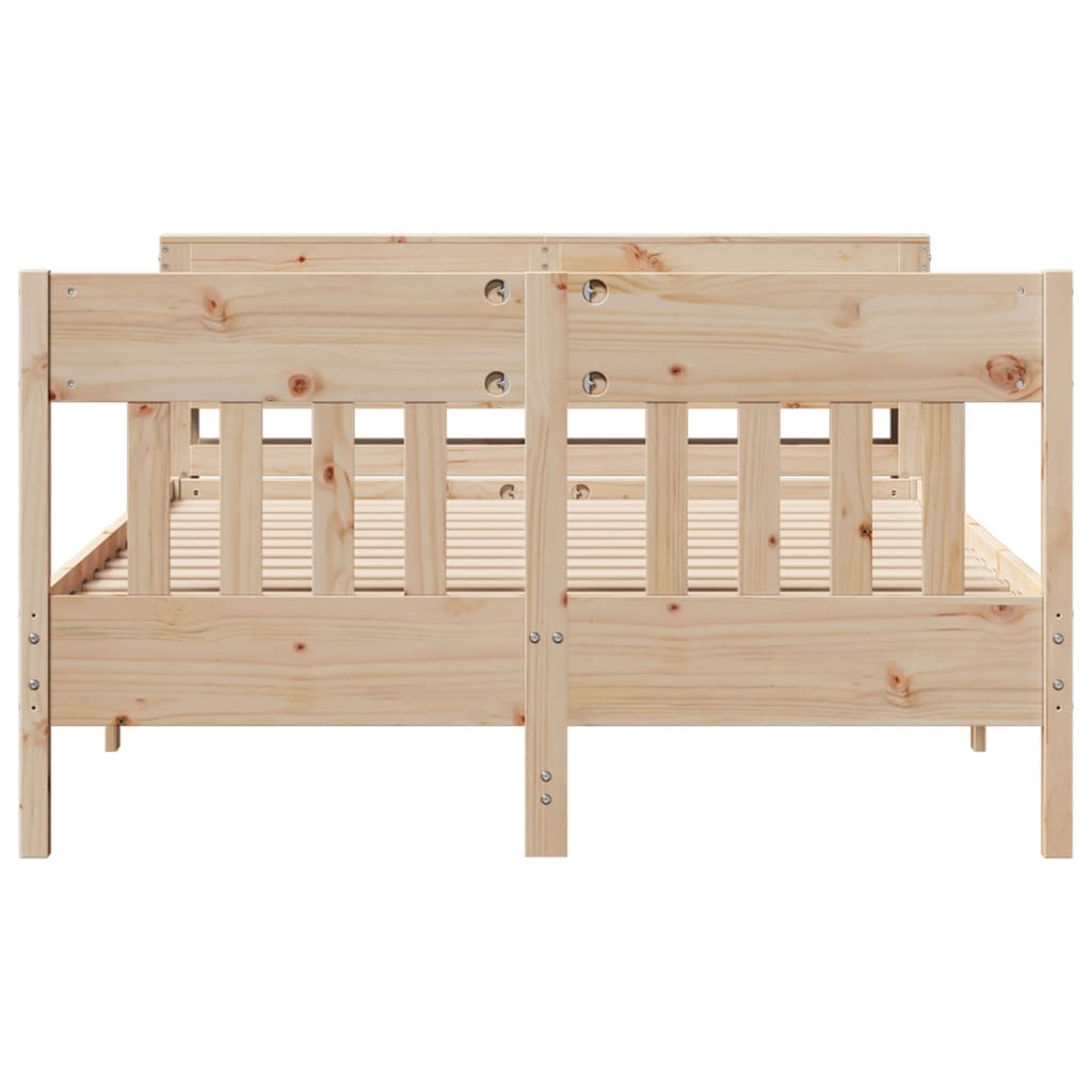 vidaXL Bed Frame without Mattress 160x200 cm Solid Wood Pine 4