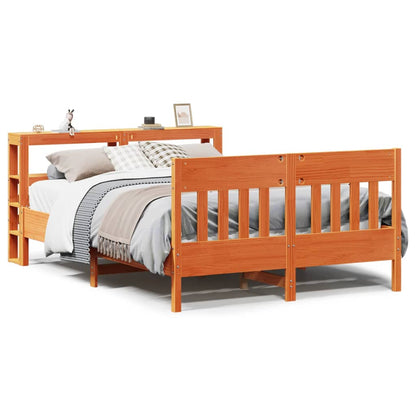 vidaXL Bed Frame without Mattress Wax Brown 160x200 cm Solid Wood Pine 2