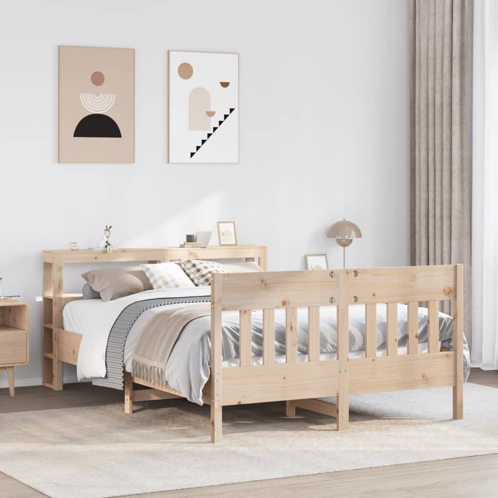 vidaXL Bed Frame without Mattress 140x200 cm Solid Wood Pine 1