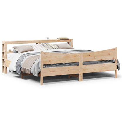 vidaXL Bed Frame with Headboard 180x200 cm Super King Solid Wood Pine 1
