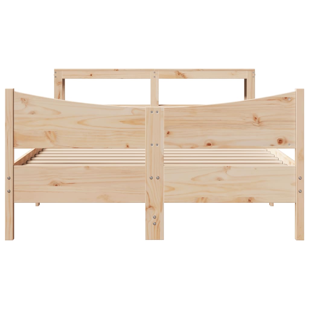 vidaXL Bed Frame with Headboard 160x200 cm Solid Wood Pine 4
