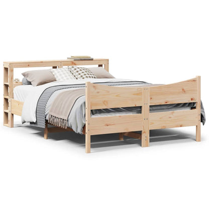 vidaXL Bed Frame with Headboard 160x200 cm Solid Wood Pine 1