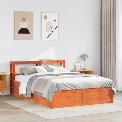 vidaXL Bed Frame with Headboard Wax Brown 160x200 cm Solid Wood Pine 3