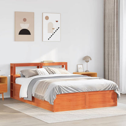 vidaXL Bed Frame with Headboard Wax Brown 120x200 cm Solid Wood Pine 3