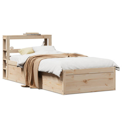vidaXL Bed Frame with Headboard Solid Wood Pine