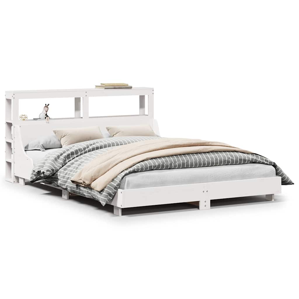 vidaXL Bed Frame without Mattress White 120x200 cm Solid Wood Pine 2
