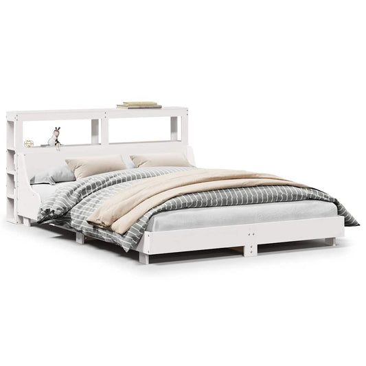 vidaXL Bed Frame without Mattress White 120x200 cm Solid Wood Pine 2