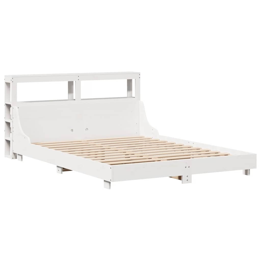 vidaXL Bed Frame without Mattress White 120x200 cm Solid Wood Pine 3