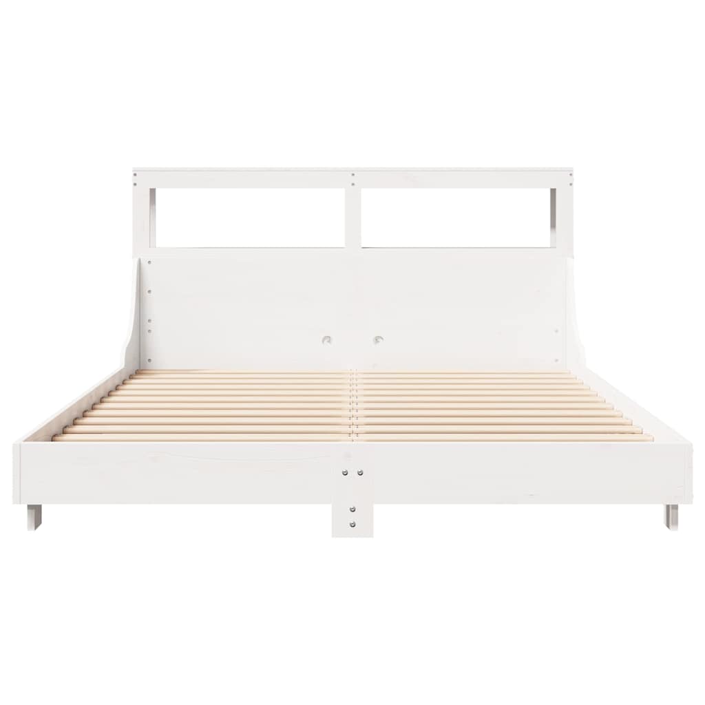 vidaXL Bed Frame without Mattress White 120x200 cm Solid Wood Pine 4