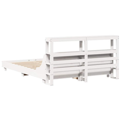 vidaXL Bed Frame without Mattress White 120x200 cm Solid Wood Pine 6