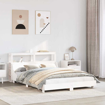 vidaXL Bed Frame without Mattress White 120x200 cm Solid Wood Pine 1