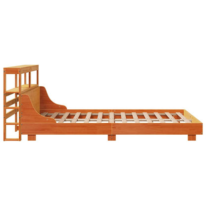 vidaXL Bed Frame without Mattress Wax Brown 140x190 cm Solid Wood Pine 5
