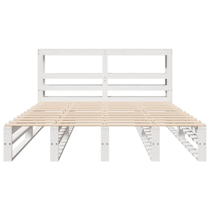 vidaXL Bed Frame without Mattress White 120x200 cm Solid Wood Pine 4