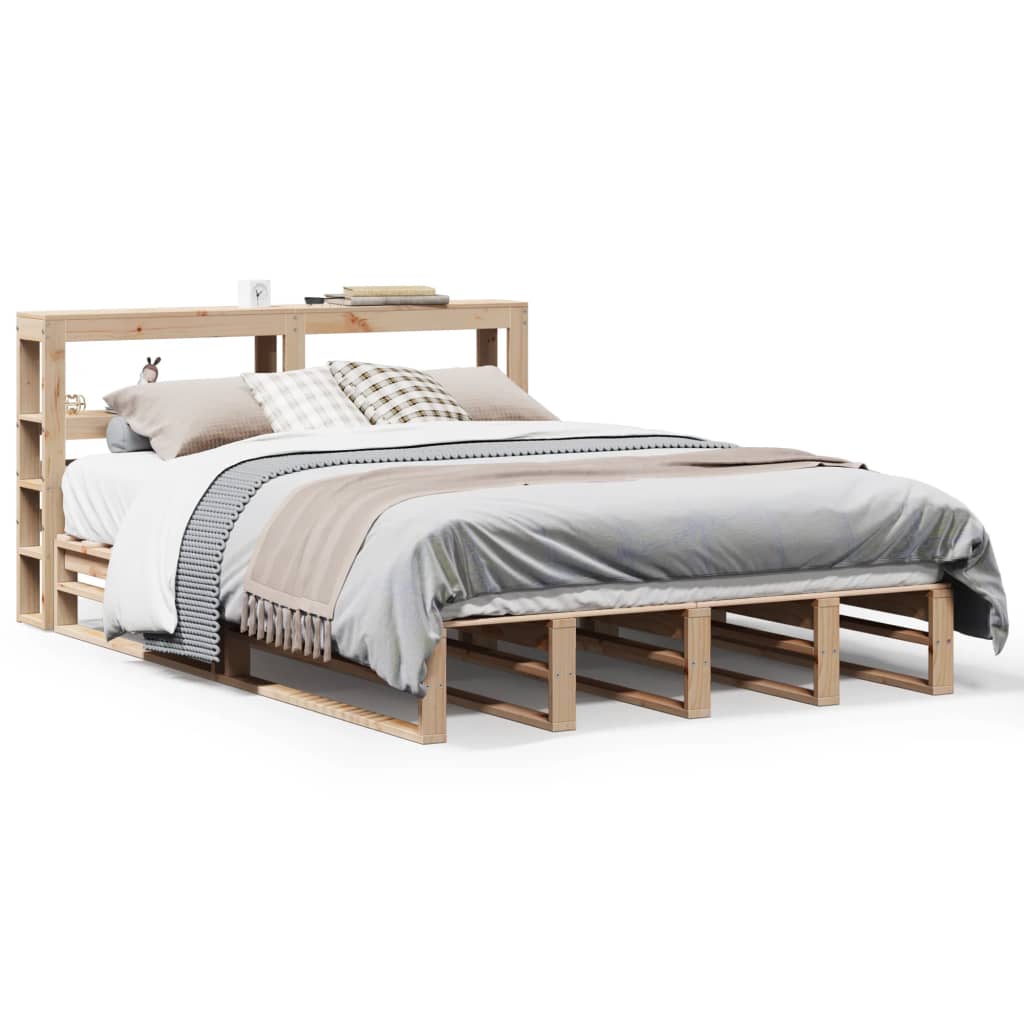 vidaXL Bed Frame without Mattress 140x200 cm Solid Wood Pine 2