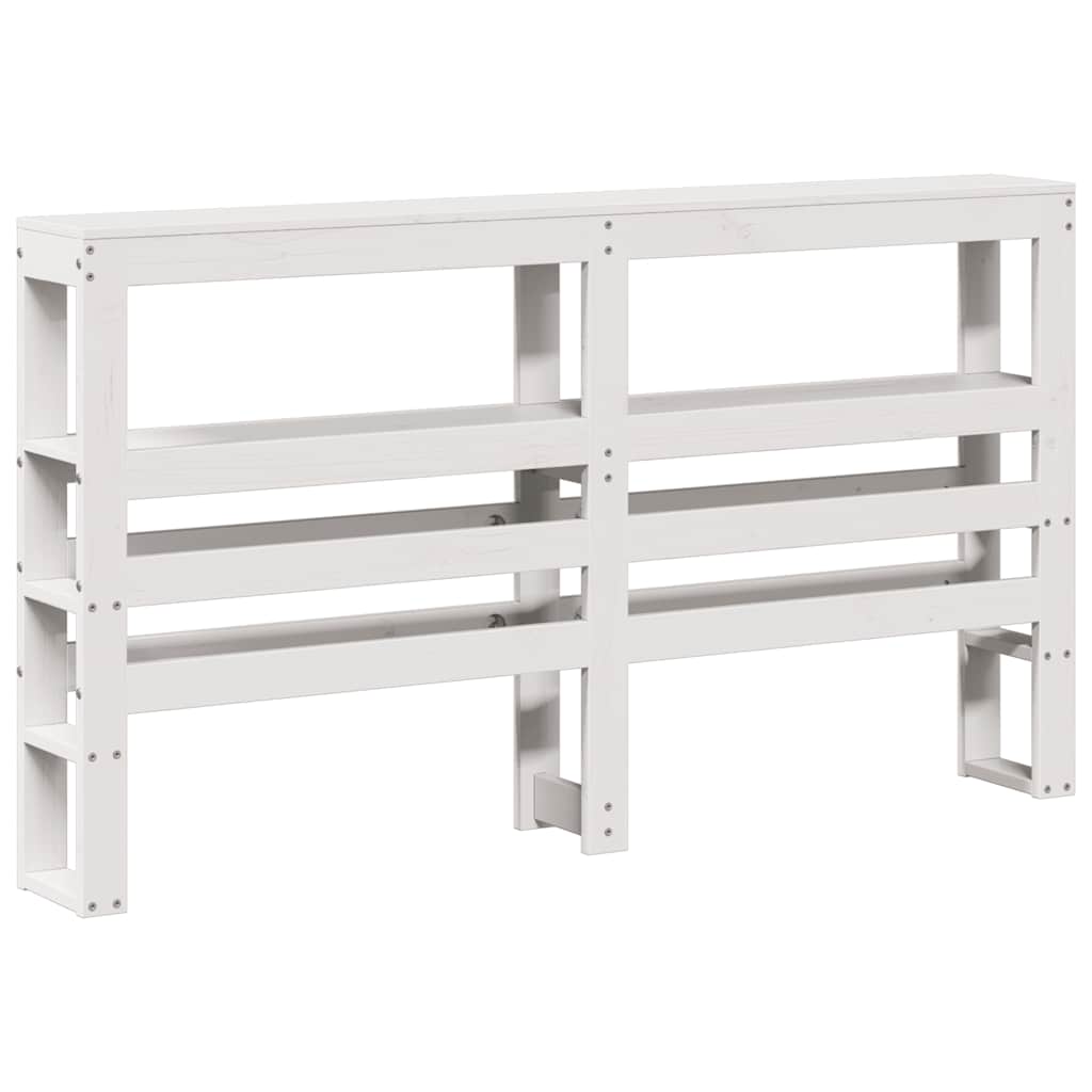 vidaXL Bed Frame without Mattress White 150x200 cm King Size Solid Wood Pine 6