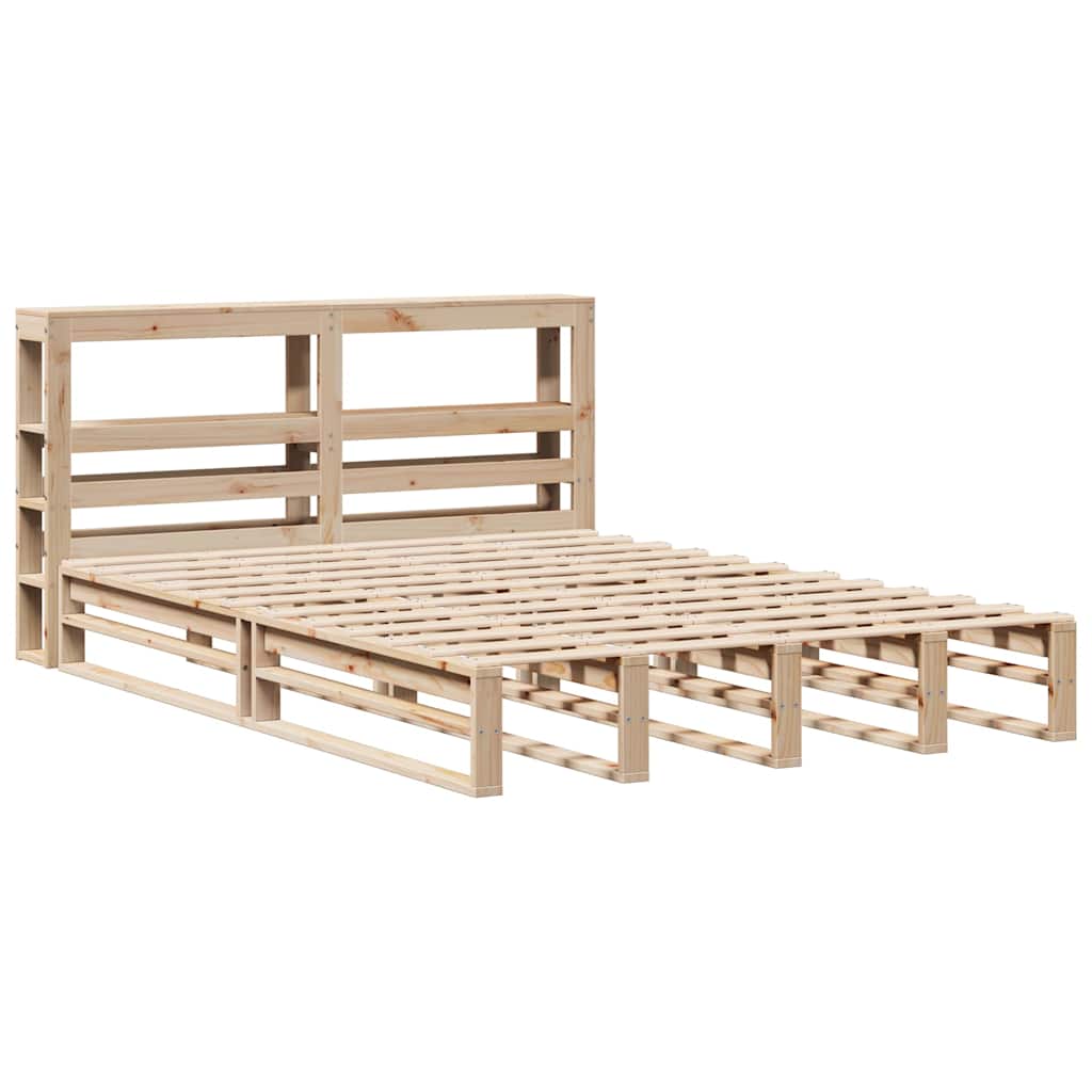 vidaXL Bed Frame without Mattress 160x200 cm Solid Wood Pine 3