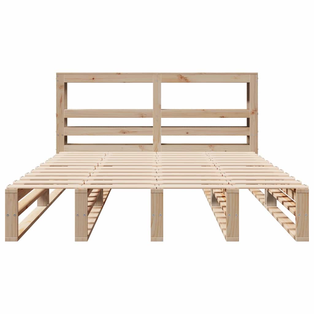 vidaXL Bed Frame without Mattress 160x200 cm Solid Wood Pine 4