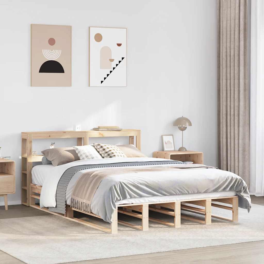 vidaXL Bed Frame without Mattress 160x200 cm Solid Wood Pine 1
