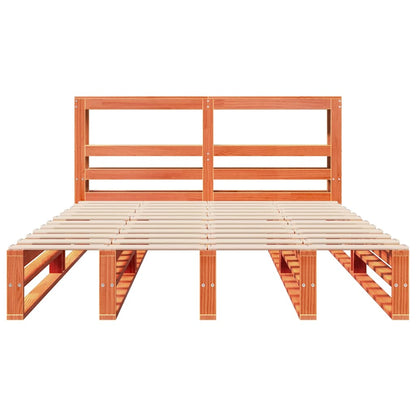 vidaXL Bed Frame without Mattress Wax Brown 160x200 cm Solid Wood Pine 4