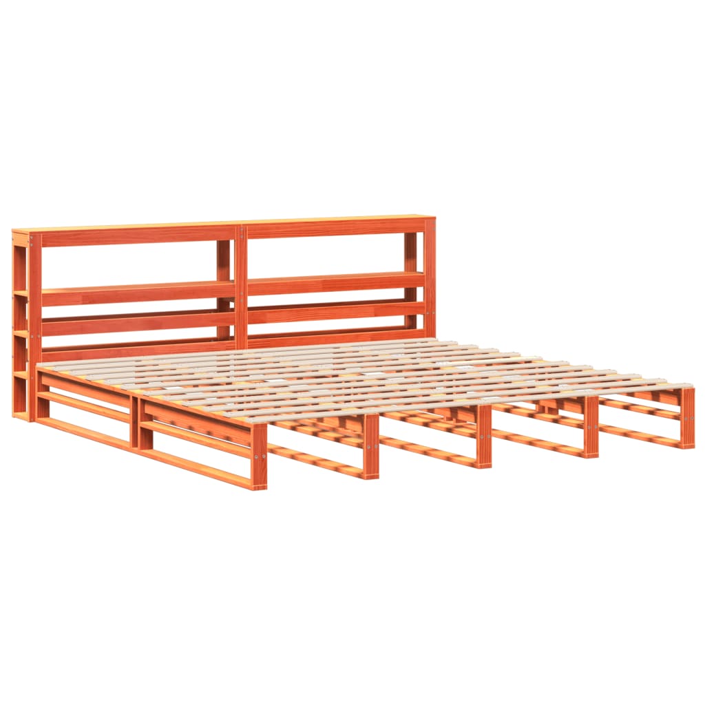 vidaXL Bed Frame without Mattress Wax Brown 180x200 cm Solid Wood Pine 3