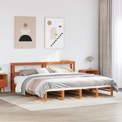 vidaXL Bed Frame without Mattress Wax Brown 180x200 cm Solid Wood Pine 1