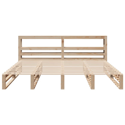 vidaXL Bed Frame without Mattress 200x200 cm Solid Wood Pine 4