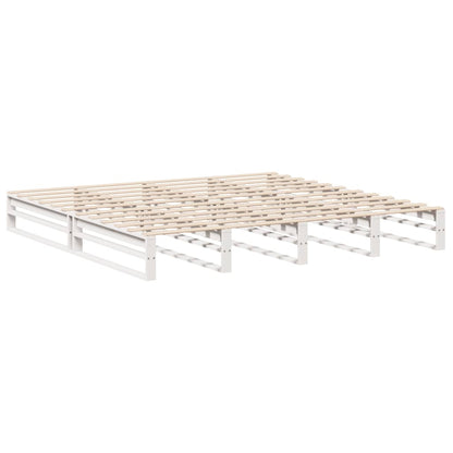 vidaXL Bed Frame without Mattress White 200x200 cm Solid Wood Pine 5