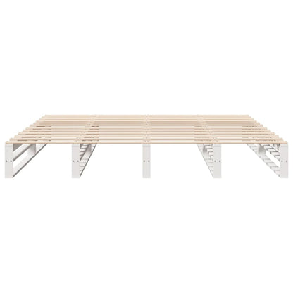 vidaXL Bed Frame without Mattress White 200x200 cm Solid Wood Pine 6