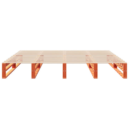 vidaXL Bed Frame without Mattress Wax Brown 200x200 cm Solid Wood Pine 6