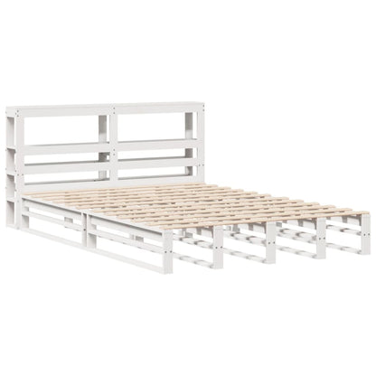 vidaXL Bed Frame without Mattress White 120x190 cm Small Double Solid Wood Pine 3
