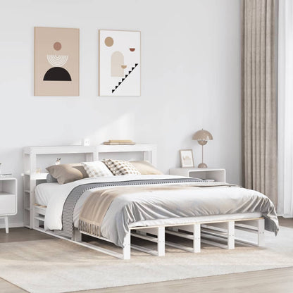 vidaXL Bed Frame without Mattress White 120x190 cm Small Double Solid Wood Pine 1
