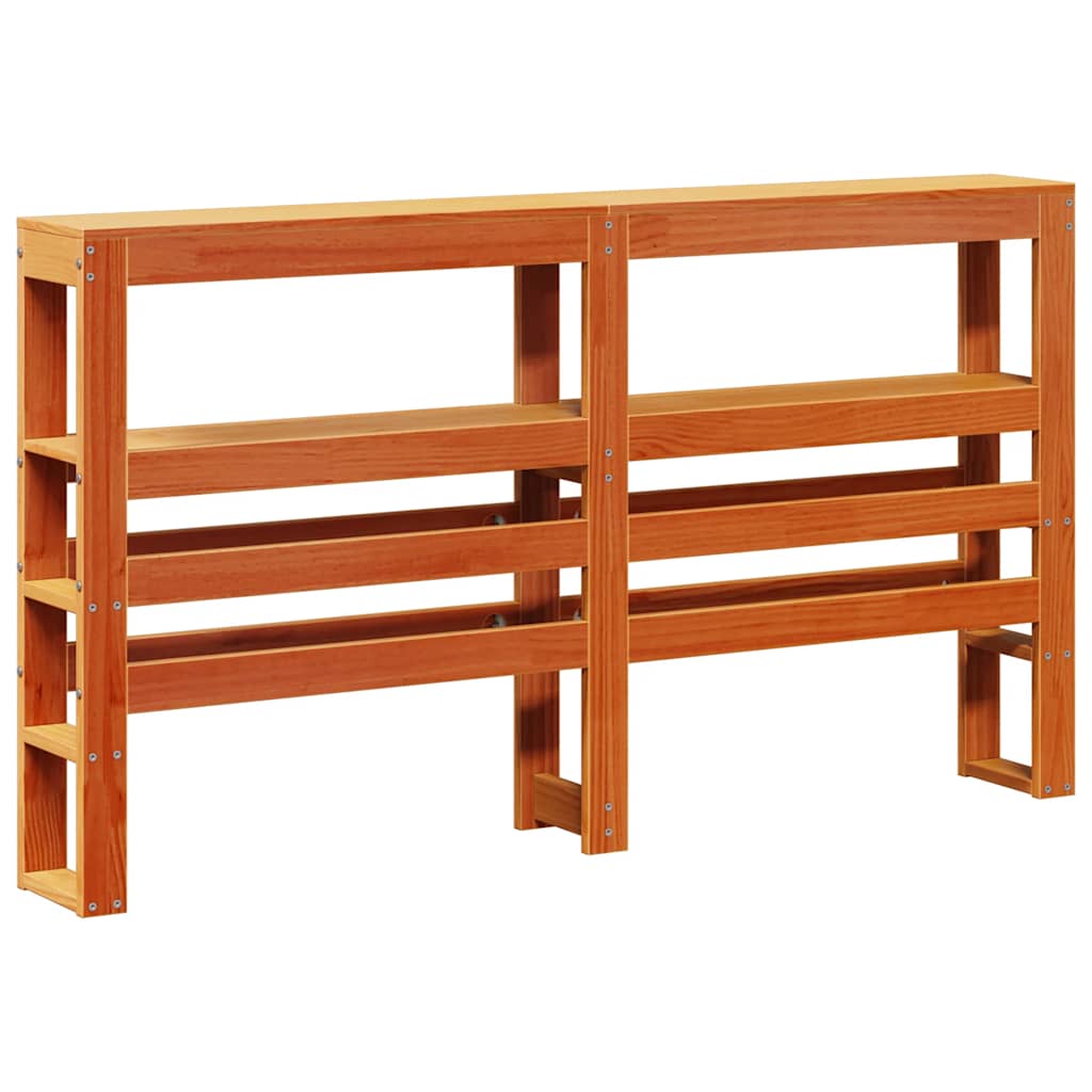 vidaXL Bed Frame without Mattress Wax Brown 120x190 cm Small Double Solid Wood Pine 6