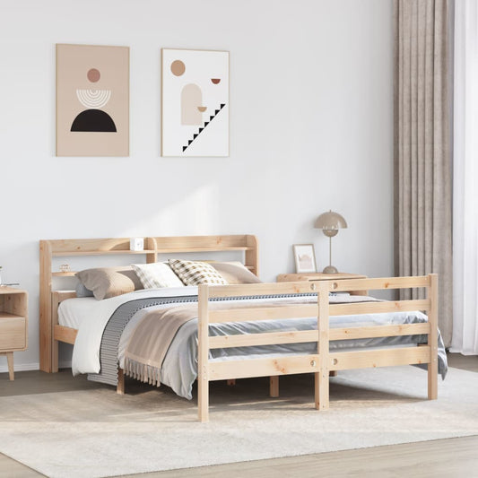 Bed Frame with Headboard without Mattress Brown 150 cm 200 cm