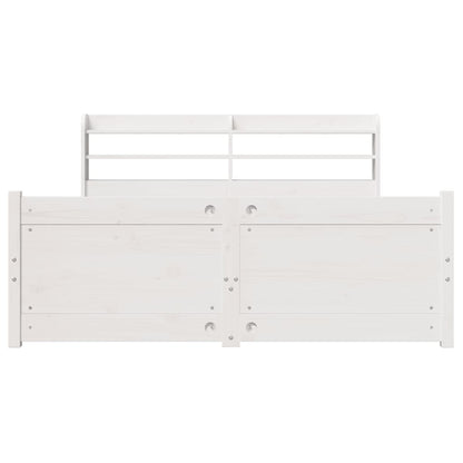 vidaXL Bed Frame with Headboard without Mattress White 140x190 cm 4