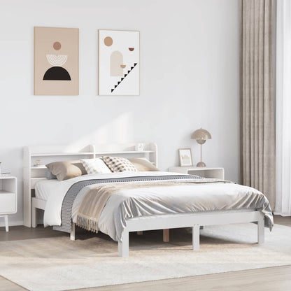 Bed Frame with Headboard without Mattress Length 200 cm White 160 cm