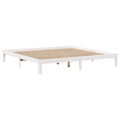 Bed Frame with Headboard without Mattress Length 200 cm White 200 cm