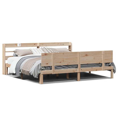vidaXL Bed Frame with Headboard without Mattress 200x200 cm 2