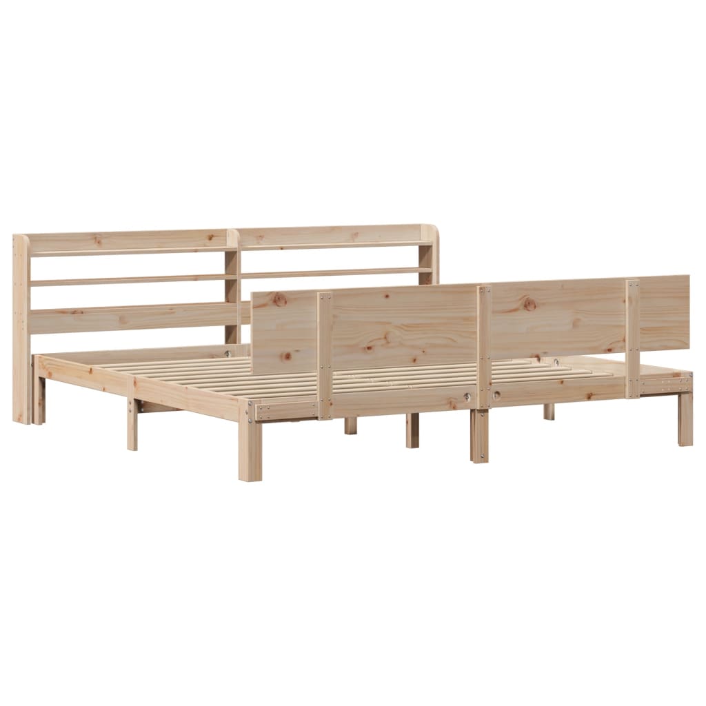 vidaXL Bed Frame with Headboard without Mattress 200x200 cm 3