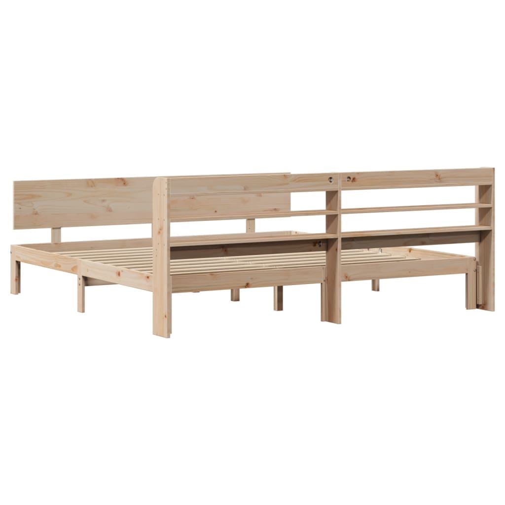 vidaXL Bed Frame with Headboard without Mattress 200x200 cm 6