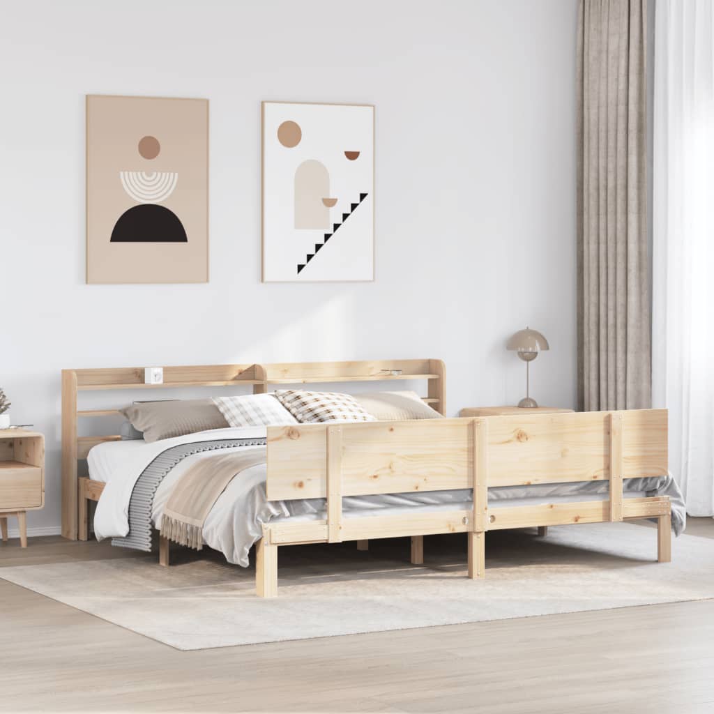 vidaXL Bed Frame with Headboard without Mattress 200x200 cm 1