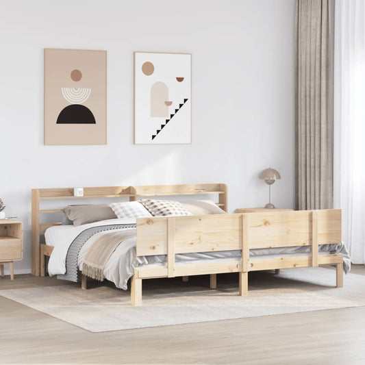 vidaXL Bed Frame with Headboard without Mattress 200x200 cm 1