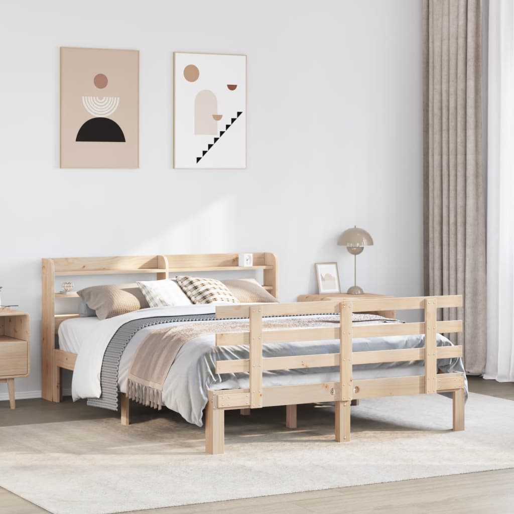 vidaXL Bed Frame with Headboard without Mattress