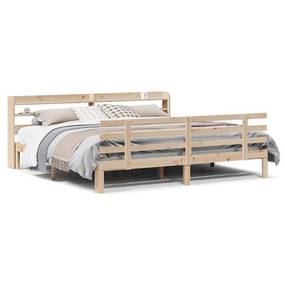 Bed Frame with Headboard without Mattress Brown 180 cm