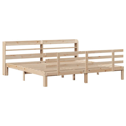 Bed Frame with Headboard without Mattress Brown 180 cm
