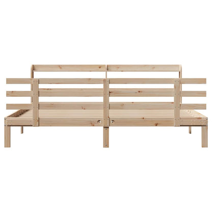 vidaXL Bed Frame with Headboard without Mattress 180x200 cm 4